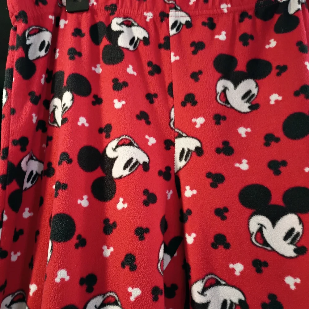 Disney Mickey Mouse Fleece Sleepware Lounge Cozy Pajama Pants Red Women's M 8/10